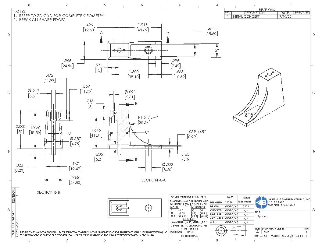 3620 Drawer Slide Spacer 2" $305.00 / 500 - Image 11