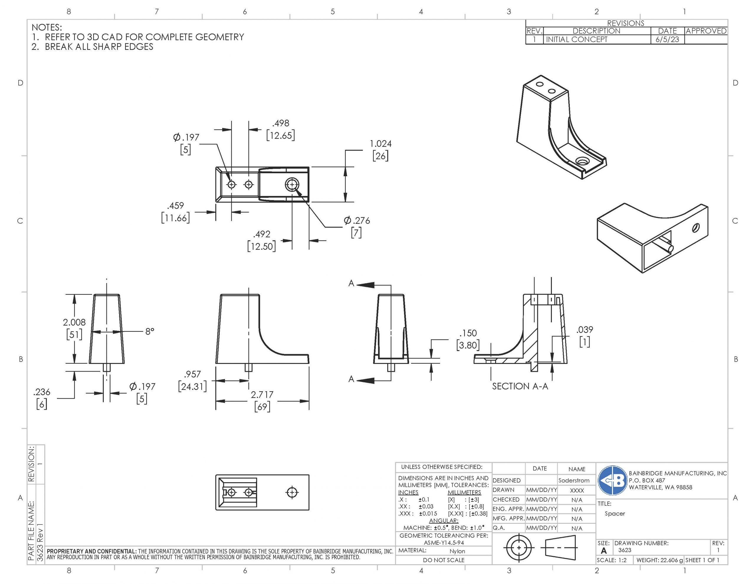 3623 Drawer Slide Spacer 2" $116.00 / 250 - Image 8