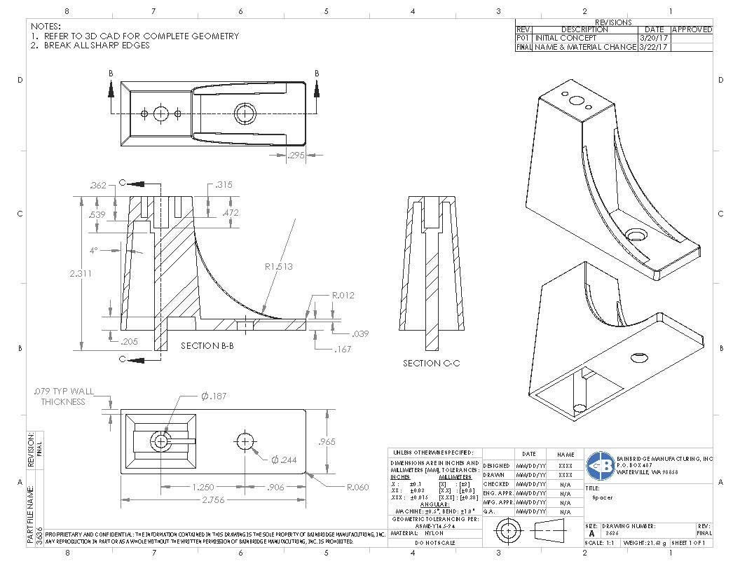 3636 Drawer Slide Spacer 2" $107.00 / 100 - Image 7