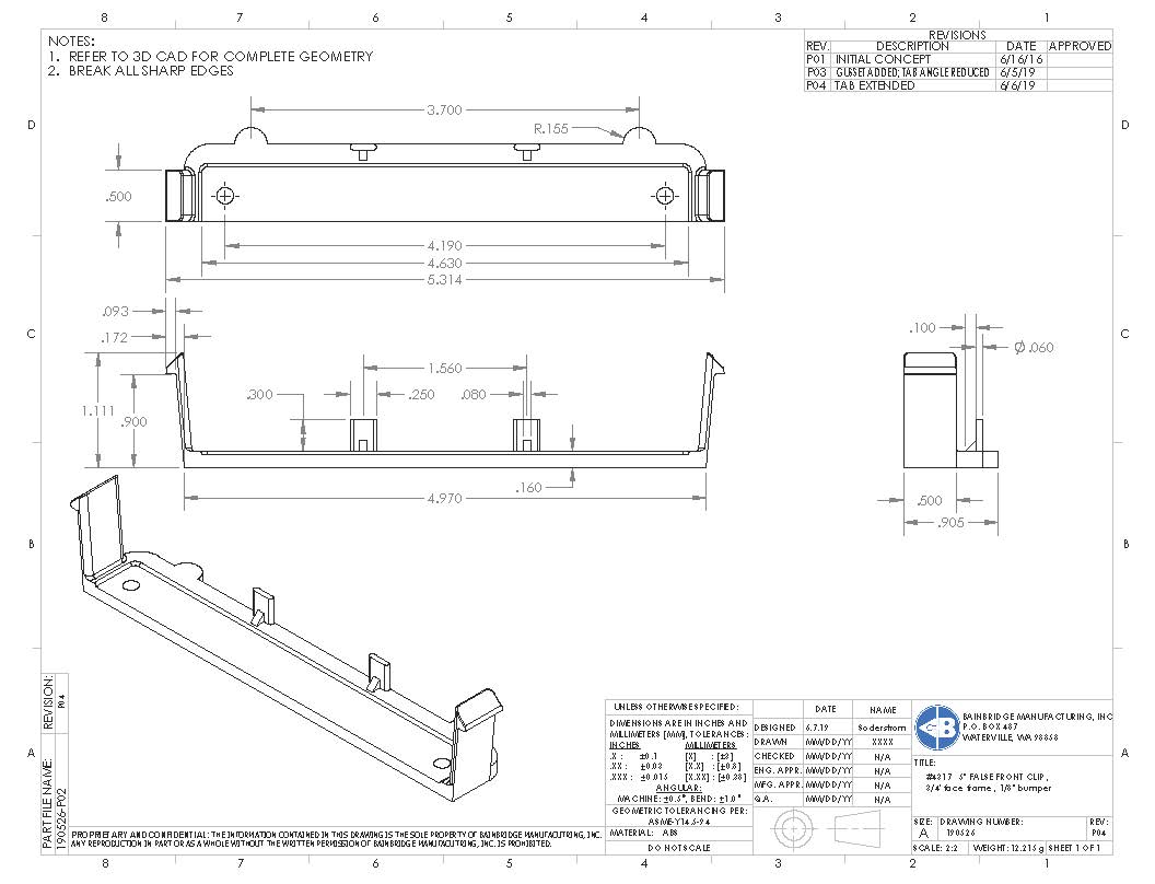 4317 False Front Clip 3/4" X 5" $73.00 / 250 - Image 5