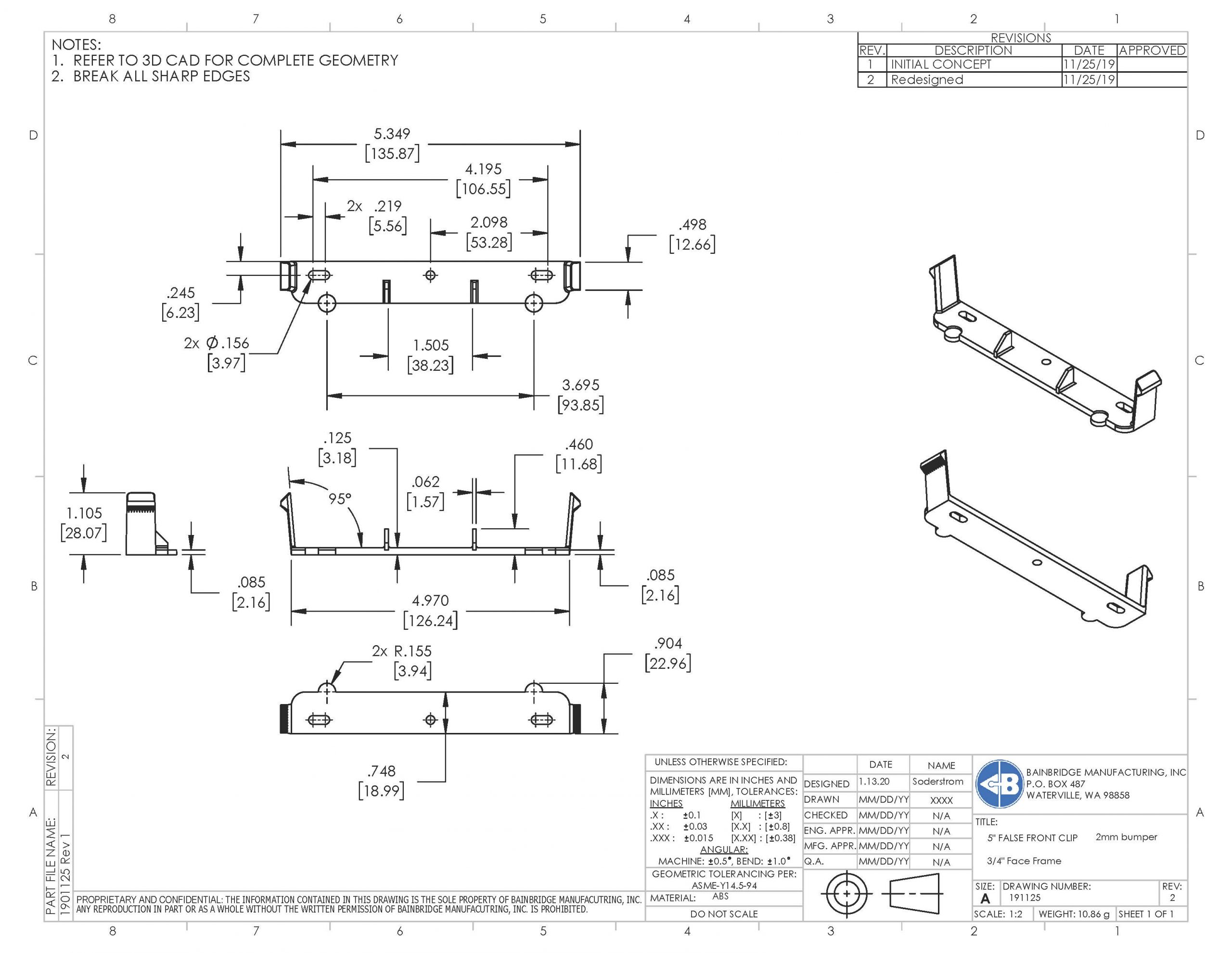 4320 False Front Clip 3/4" X 5" $73.00 / 250 - Image 6