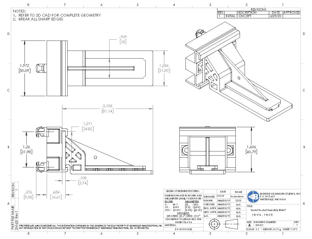 6407 Under Mount Drawer Slide Socket 8mm pegs $85.00 / 100 - Image 3